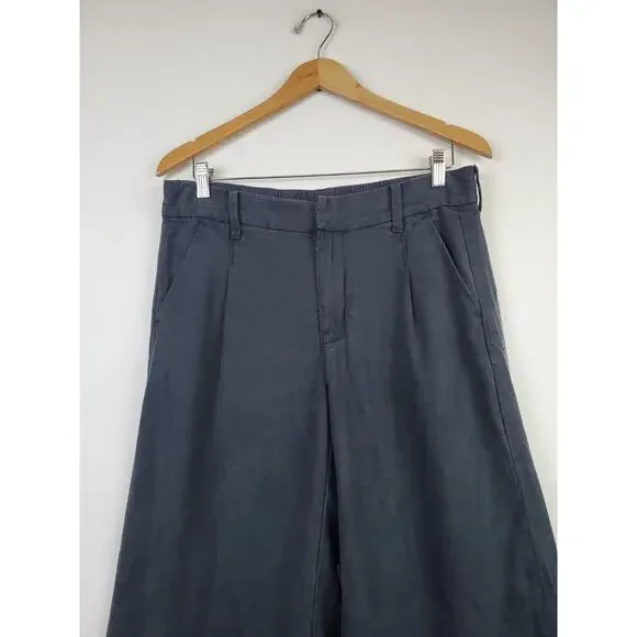 AE American Eagle Womens 8 Tall Pants High‎ Rise Trousers Pleated Wide-Leg - Picture 4 of 12